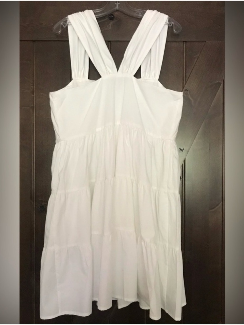 Banana Republic $120 100% Cotton White White Poplin Tiered Dress Size Womens XS - Picture 5 of 8